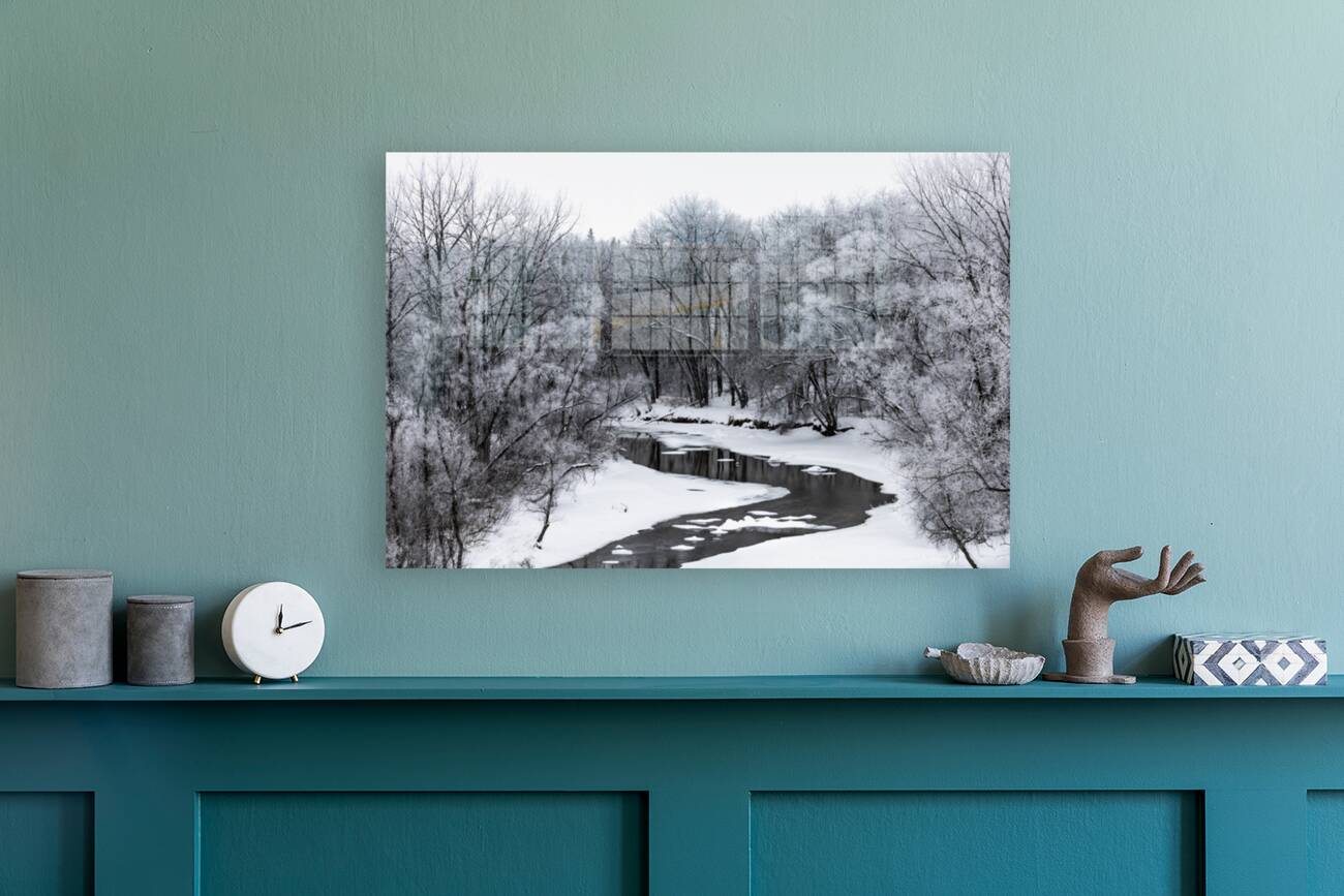 Spillway in Winterfog Reproduction