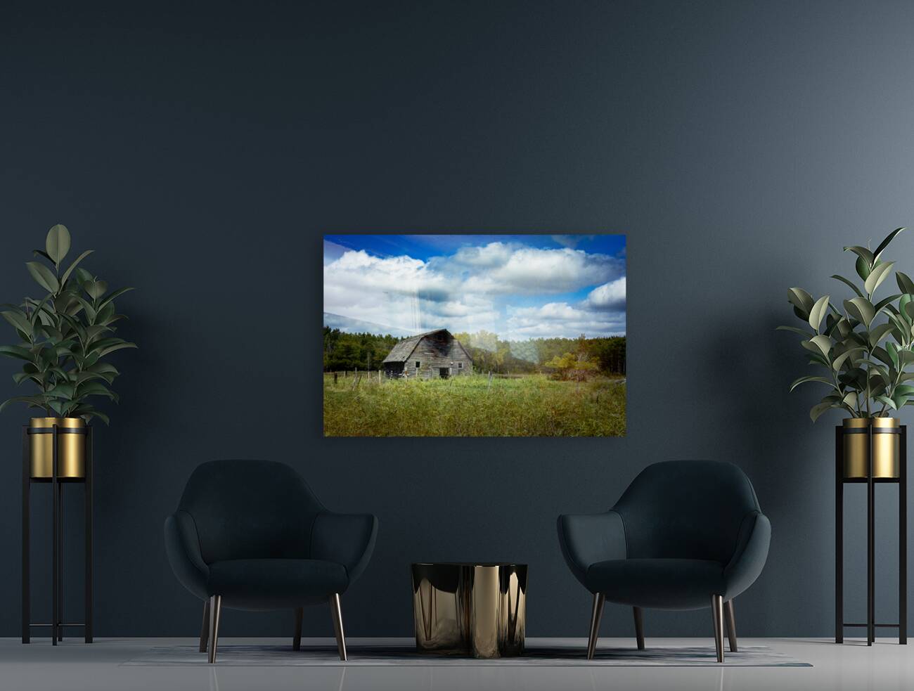 Old Barn on a Cloudy Day Reproduction