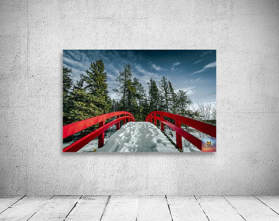 Red Bridge in Snow Wall Preview