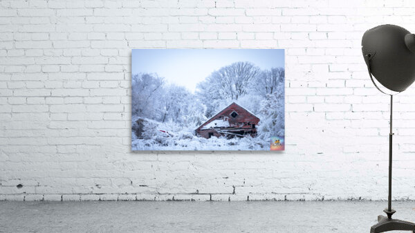 Red Barn Under First Snow Wall Preview