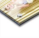 1950s girl gossiping in old fashion style Acrylic print