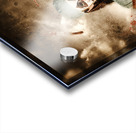 Evil surgeon clown juggling bloody knives outside Acrylic print