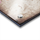 Young hitchhiking pin-up woman on vintage suitcase Acrylic print