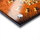 Pushpins arranged in light bulb icon Acrylic print