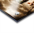 Scary clown doctor throwing knives outdoors Acrylic print