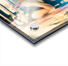 Eighties pinup woman drinking pop art soda Acrylic print