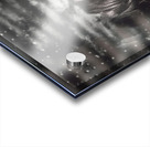 Pretty female spy hiding in shadows with weapon Acrylic print