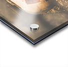 Rustic barn pumpkin head in horror fog Acrylic print