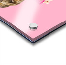 Beauty salon pinup girl smiling with haircare comb Acrylic print