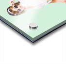 Sexy brunette pin up girl in pink retro fashion Acrylic print