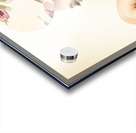 woman wearing v-neck blouse and floral hat Acrylic print