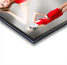 Luxury female fashion model in classy red dress Acrylic print