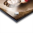 Vintage pin-up girl listening to record player Acrylic print