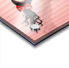 Fashion model straightening long brunette hair Acrylic print