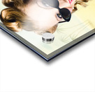 Surprised pinup girl on tropical beach background Acrylic print