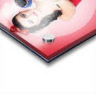 Young beautiful girl with hairdryer. Hair care Acrylic print