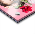 Cute Smiling Woman Wearing Nerd Glasses With Rose Acrylic print