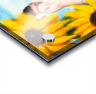 Female artist drawing sun flowers during summer Acrylic print