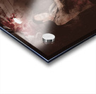 Scary horror man slinging bloody chainsaw in dark Acrylic print