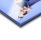 Full-length portrait. Lovely woman in denim dress Acrylic print