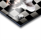 Retro girl crying over a glass of spilt milk Acrylic print