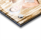 Female breakfast waiter with hot toast in toaster Acrylic print