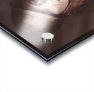 Beautiful blond army pinup girl smoking cigarette Acrylic print