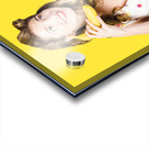 Retro pin up girl chatting on banana telephone Acrylic print