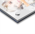 Young woman washing empty copy space windows Acrylic print