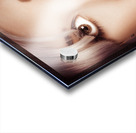 Surprised pinup girl with lipstick makeup in mouth Acrylic print