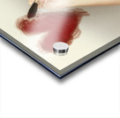 Beautiful retro girl painting red love heart Acrylic print