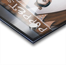 Vintage pinup girl inside a puppet show booth Acrylic print