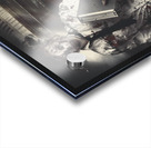 Dead zombie business woman catching ghost train Acrylic print