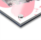 Dog with pink rose on heart shape background Acrylic print