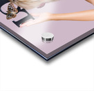 Woman holding love sign Acrylic print