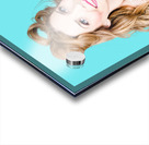 Blonde girl holding windmill fan. Natural energy Acrylic print