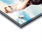 Cute Pinup Girl Looking Surprised On Beach Pier Acrylic print