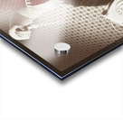 Beautiful brunette pinup woman on vintage phone Acrylic print