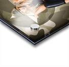 Beautiful army pinup woman on ammo box Acrylic print