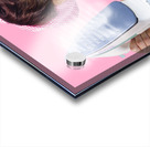 Smiling housewife doing housework laundry duties Acrylic print