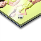 Spring fashion. Young girl in retro green dress Acrylic print