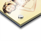 Funny pin-up model in conversation on banana phone Acrylic print