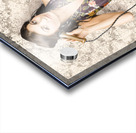 Cute housewife in 50s style on vintage phone Acrylic print