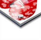 Valentines day woman holding love heart card Acrylic print