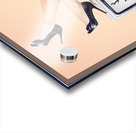 Beautiful asian pin up girl posing on retro tv set Acrylic print