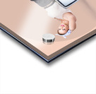 Strong pinup girl doing fitness exercises Acrylic print