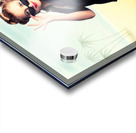 Travelling Pin-Up Girl Sitting On Vintage Luggage Acrylic print