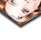 Retro beauty pin up girl applying lipstick makeup Acrylic print