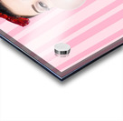 Cute candy store girl blowing chewing gum bubble Acrylic print