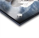 Grieving gothic girl crying next to gravestone Acrylic print